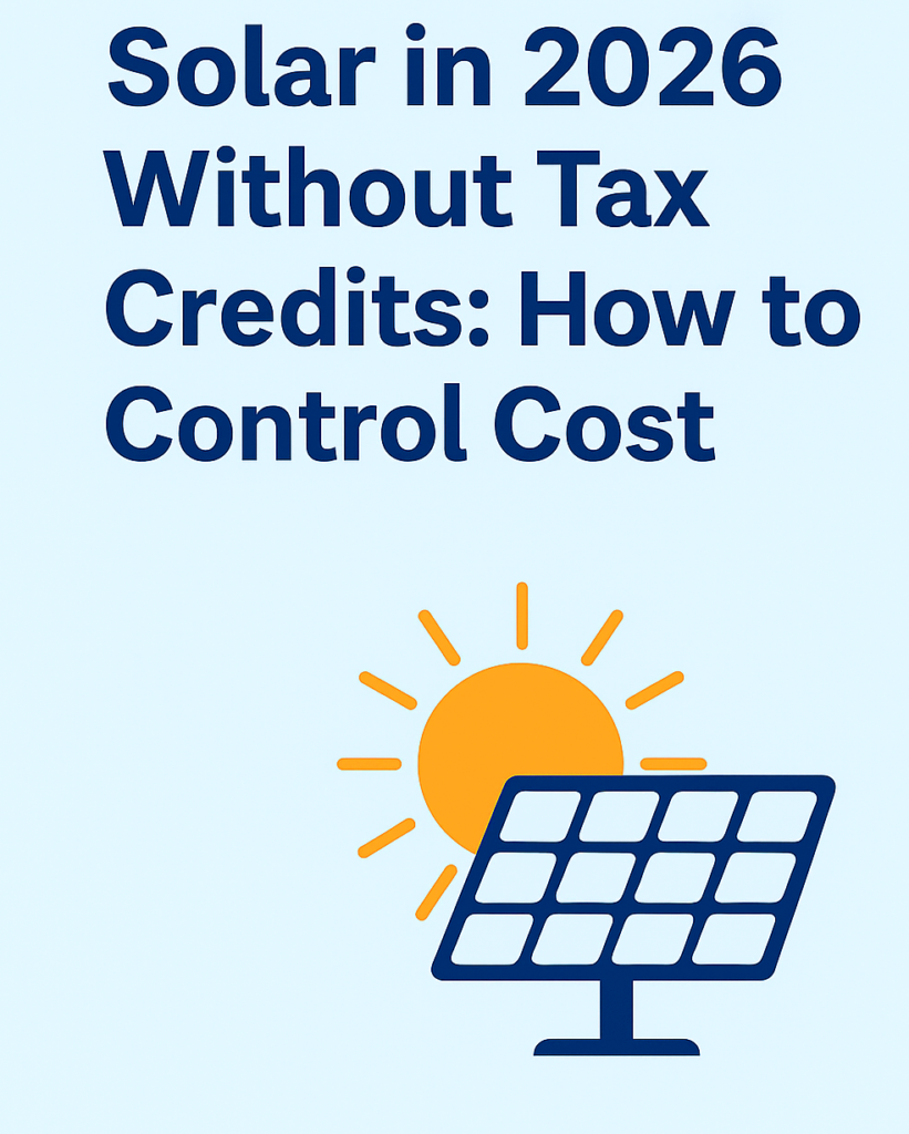 Solar in 2026 Without Tax Credits: How to Control Cost, Avoid Peak Pricing, and Still Save Money