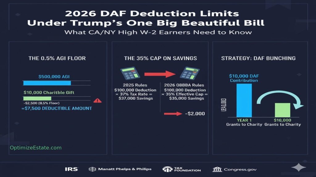 Infographic showing how high W-2 earners can cut taxes by 50% by donating appreciated assets like stock or crypto instead of cash.