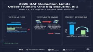 Infographic showing how high W-2 earners can cut taxes by 50% by donating appreciated assets like stock or crypto instead of cash.